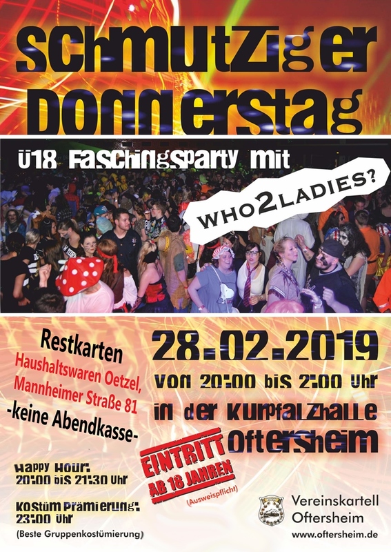 Die SGO mit den WHO2LADIES auf dem Schmudo (Schmutzigen Donnerstag) 2019 in der Kurpfalzhalle Oftersheim